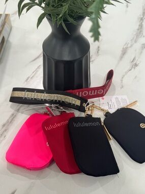 Lululemon Key Pouch Wristlet Set - Black, Red, Hot Pink, Navy (BOTH)🖤💛❤️🩷
